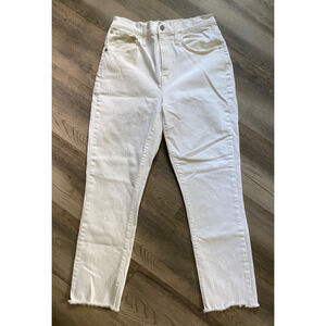 Madewell Womens Slim Boy Jeans Size 25 White Stretch Denim Boho Wardrobe Staple